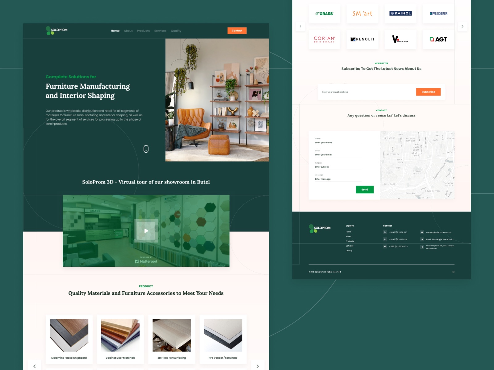 Soloprom Landing Page interface